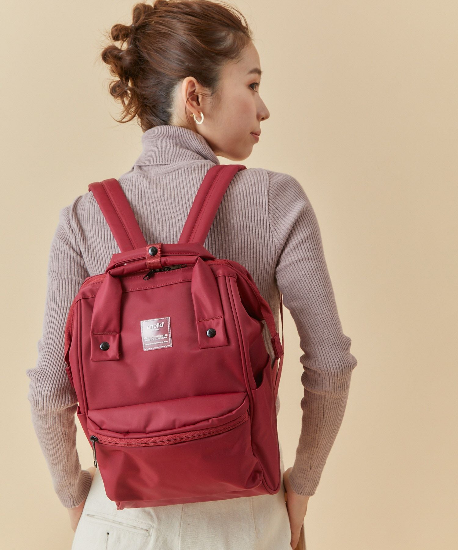 Wine nylon Anello Backpack