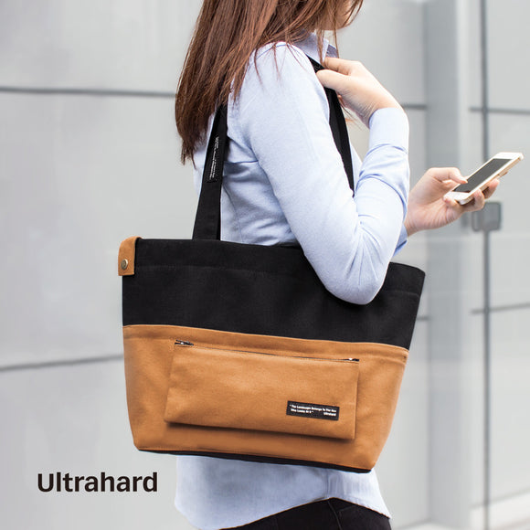 Ultrahard Classic Motto Snap-on Tote Bag - Black Brown